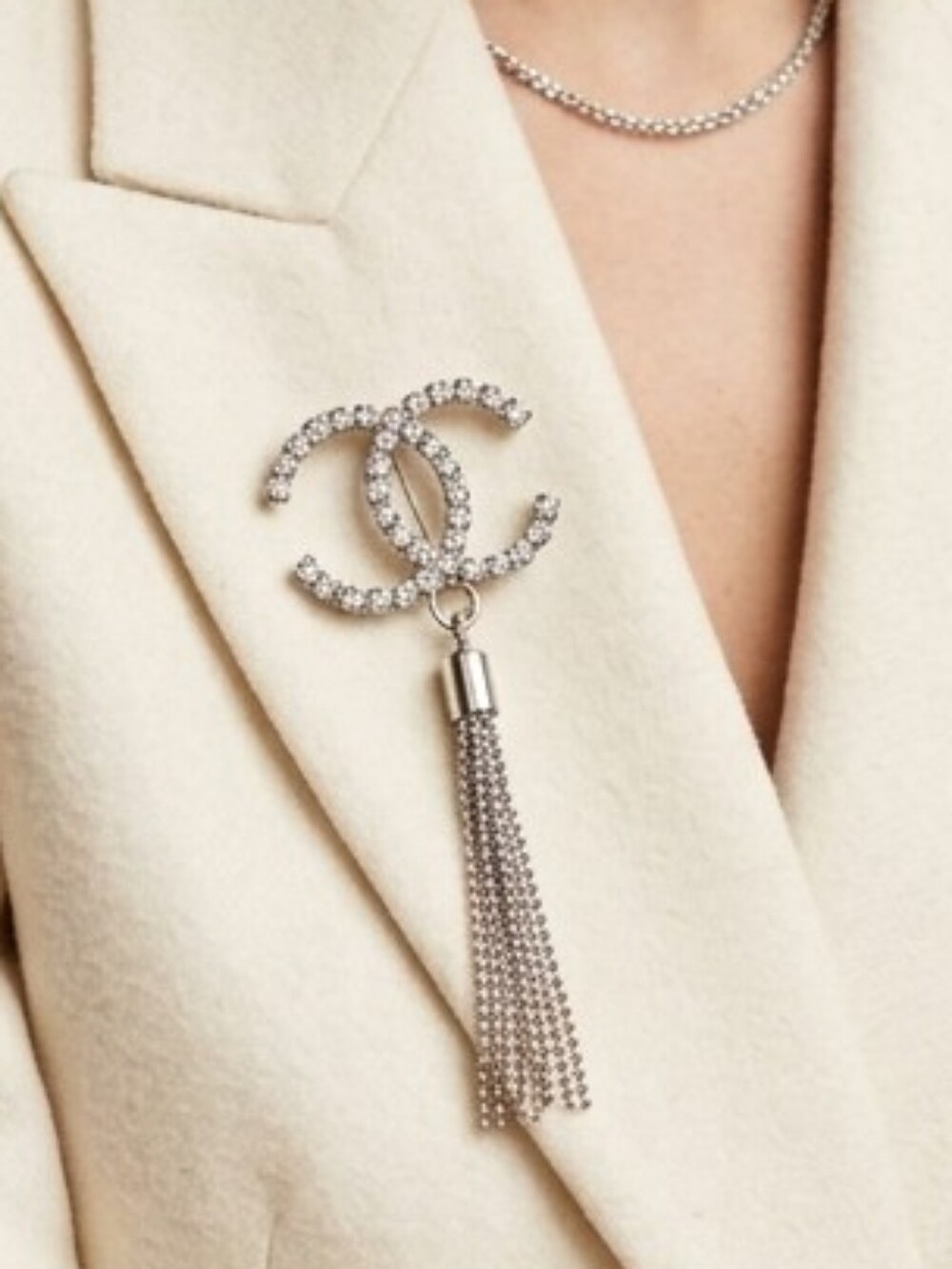 CHANEL Iconic CC Brooch with Tassel